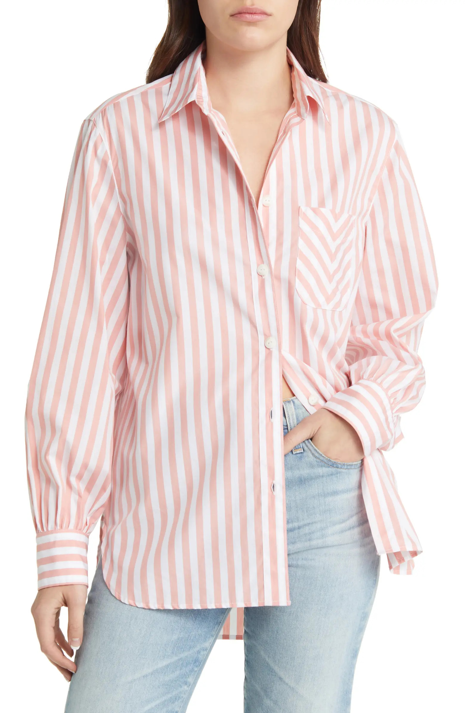 Maxine Stripe Cotton Button-Up Shirt | Nordstrom