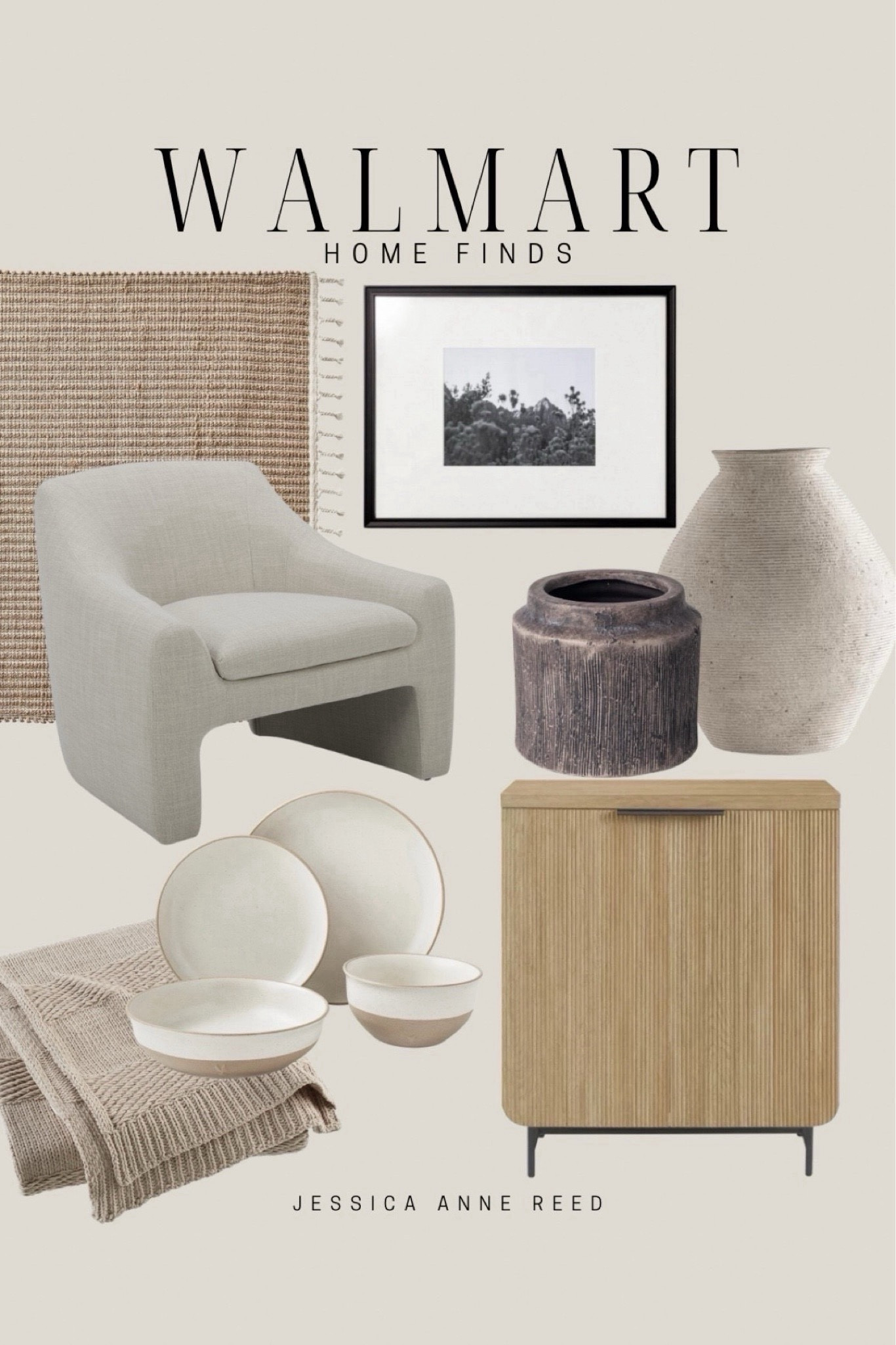 Home decor, Walmart home, neutral home decor, neutral accent chair, fluted console, fluted cabinet, neutral rug, vase 



#LTKfindsunder50 #LTKhome