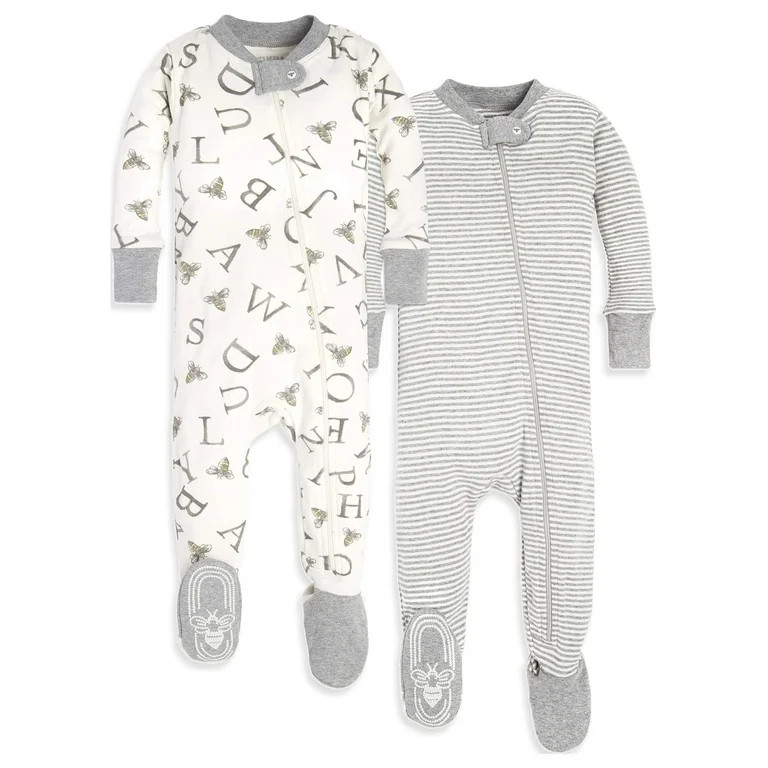 Burts Bees Baby Baby Boys Sleepers 100% Organic Cotton One-Piece Snug Fit Pajamas | Walmart (US)