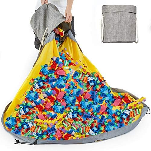 Amazon.com: Alimtois Large Play Mat and Toy Storage Organizer Baskets, Outdoor Toy Quick Storage ... | Amazon (US)