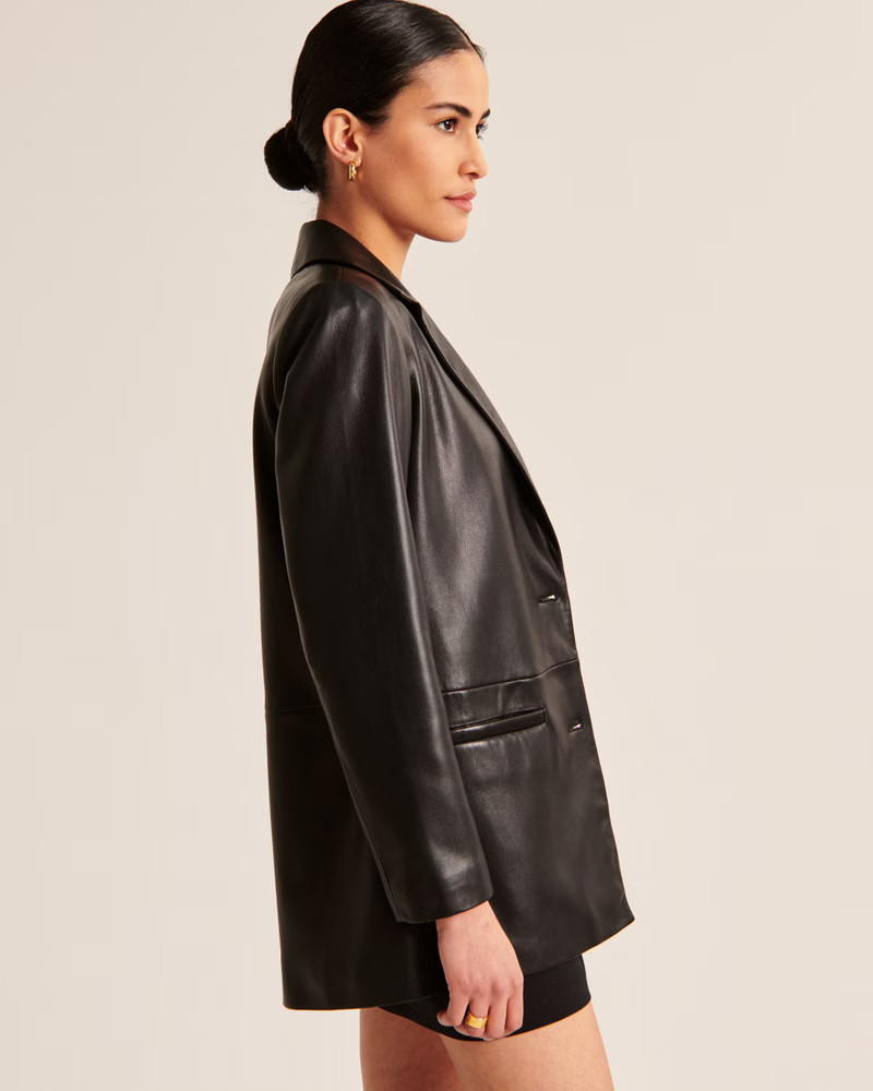 Vegan Leather Blazer | Abercrombie & Fitch (US)