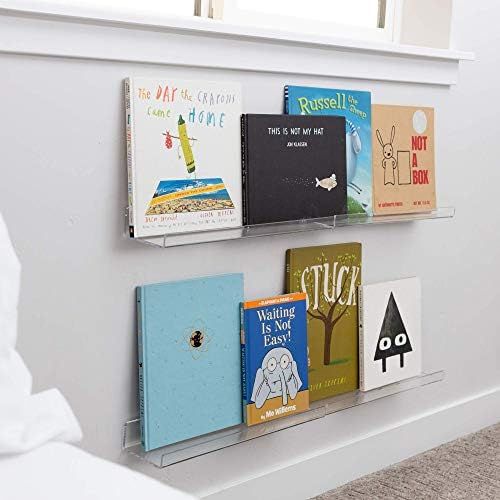 Nursery Bookshelf Acrylic Shelves and Acrylic Cube Organizer Set! 4x Floating Shelves for Wall 17... | Amazon (US)