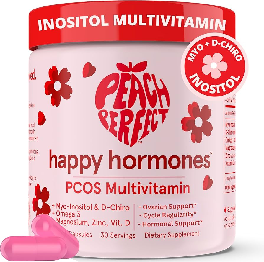 Peach Perfect Happy Hormones, Myo-Inositol & D-Chiro Inositol 40:1 Blend + Omega 3 + Vitamin D3 +... | Amazon (US)