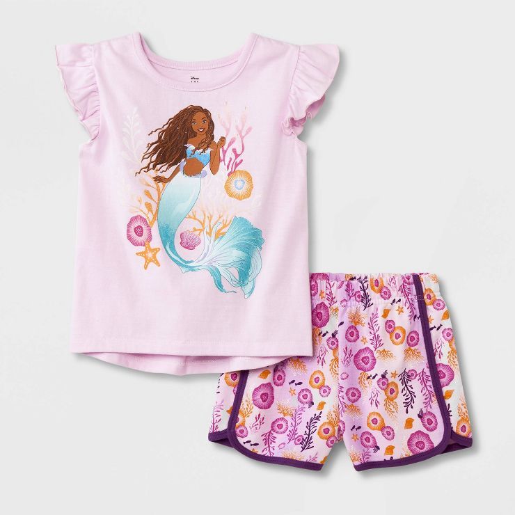 Toddler Girls' Disney Princess Solid Top and Bottom Set - Purple | Target