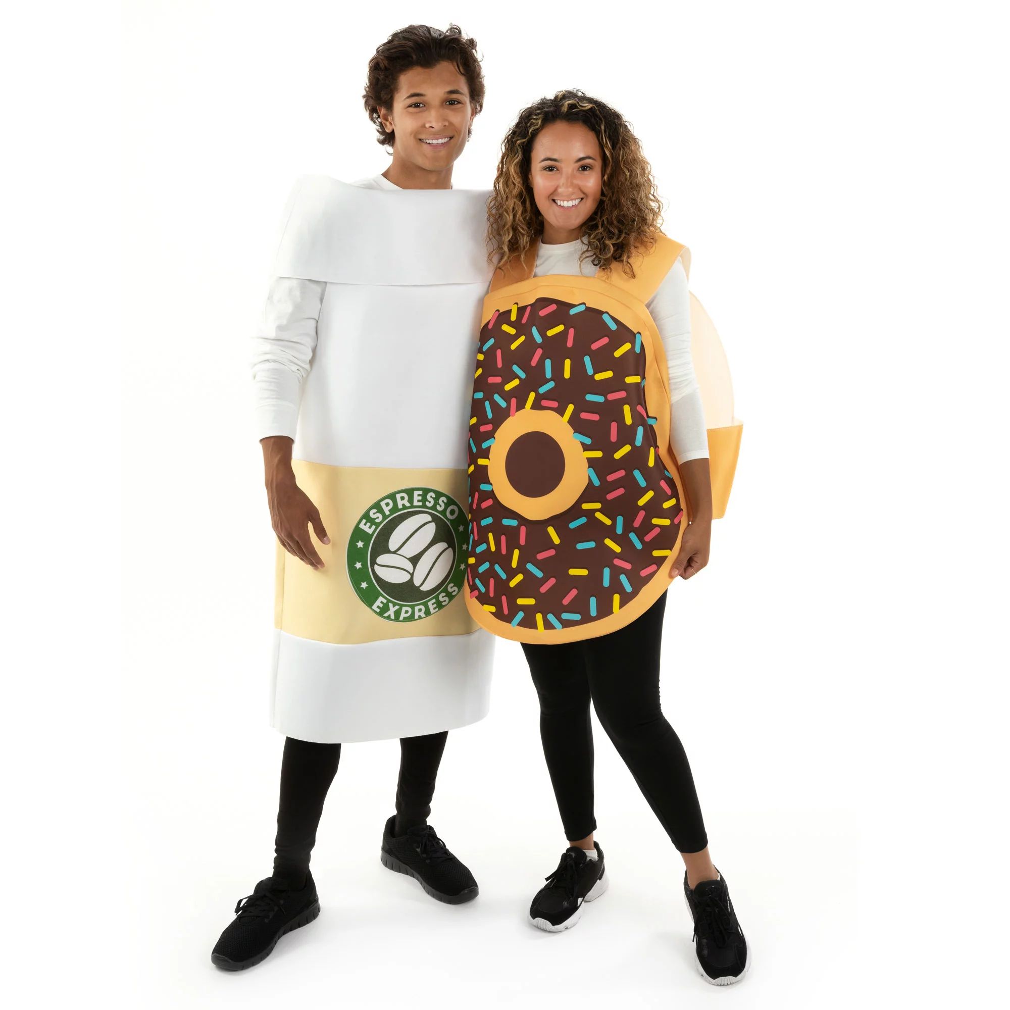 Venti Coffee & Chocolate Donut Couple Halloween Costumes - Unisex Food Costume | Walmart (US)