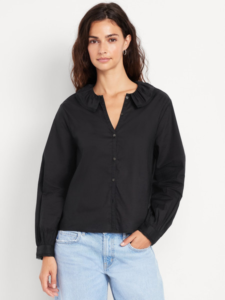 Ruffle Button-Down Shirt | Old Navy (US)