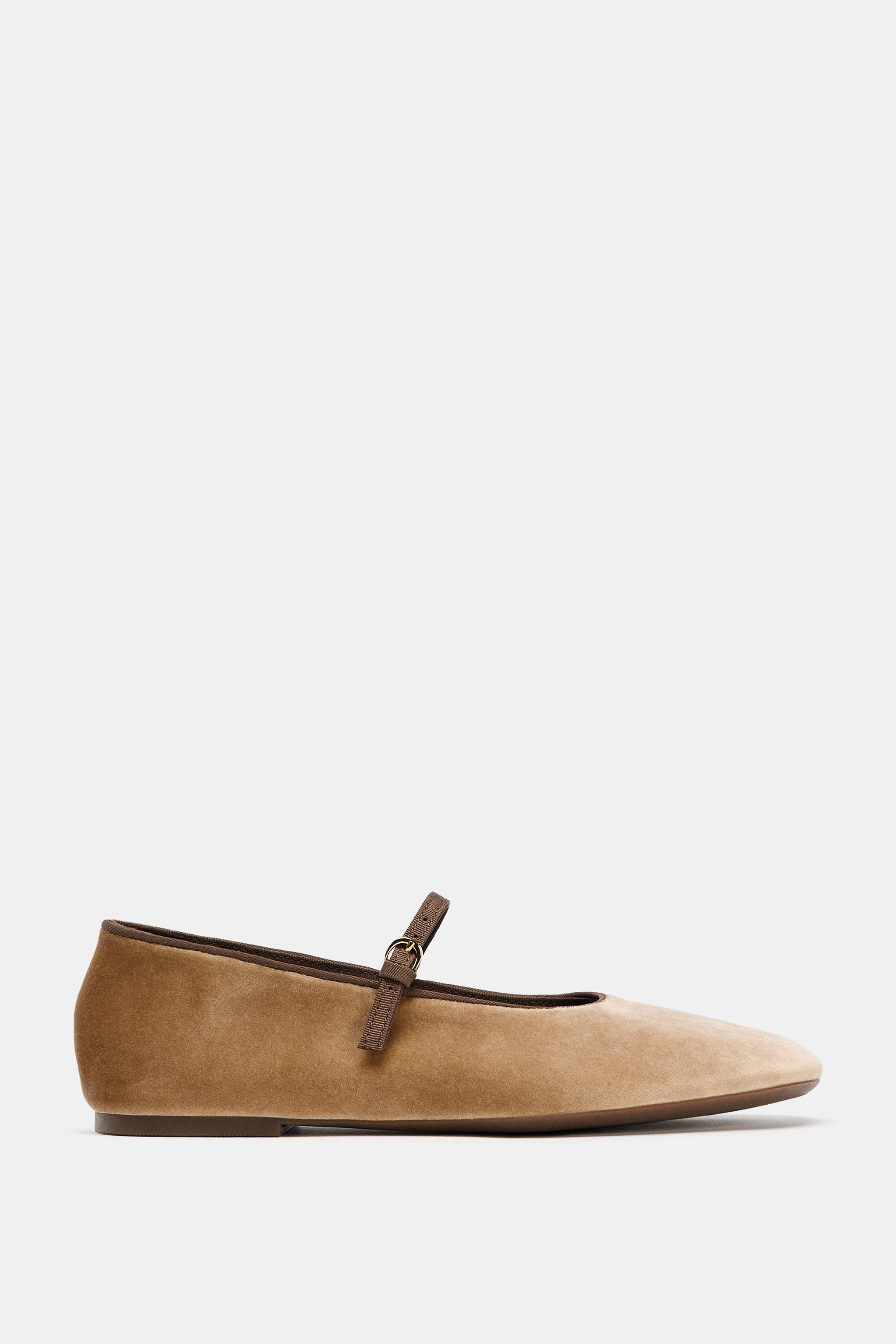 VELVET EFFECT BALLET FLATS | Zara US