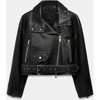 Zara - Zw Collection Limited Edition Leather Biker Jacket - Black - M - Woman | Zara US