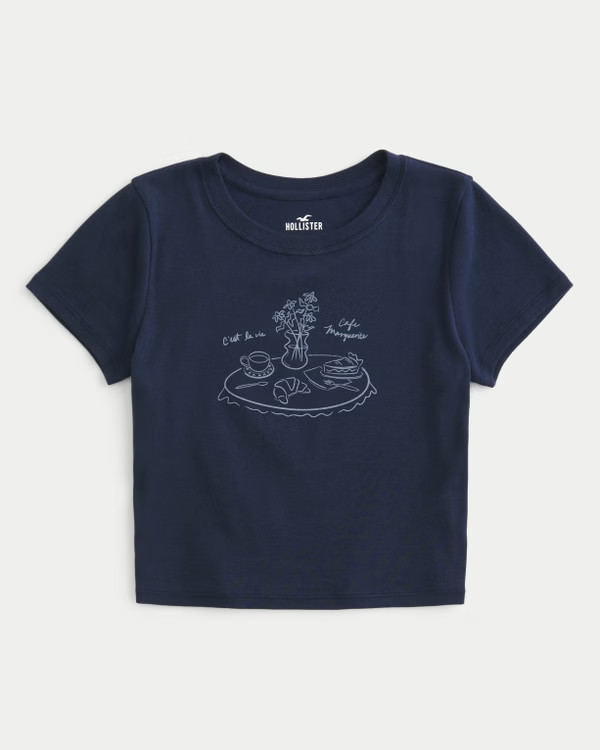 Café Marguerite Graphic Baby Tee | Hollister (US)