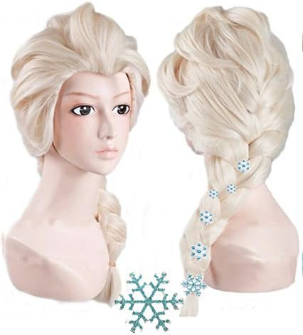 Anogol+{ 6 Hairpins } Princess Wig for Kids Blonde Cosplay Wig Party Wigs Braid Synthetic Hair | Amazon (US)