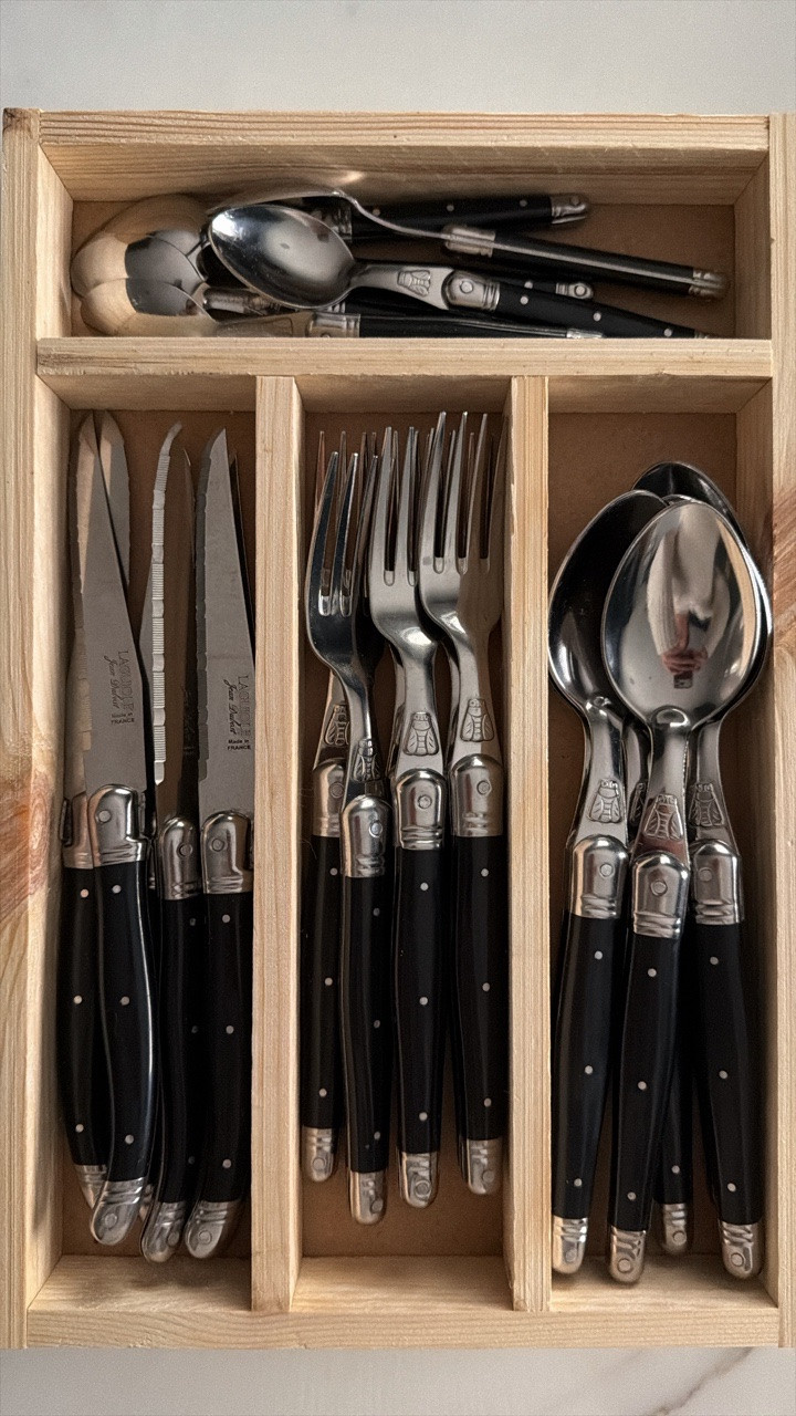 #ad I finally caved and bought the prettiest French flatware from @Wayfair … it’s dishwasher safe, too! I was looking for a darker set for the fall & winter (or the cabin). #wayfair #wayfairpartner

#LTKHome