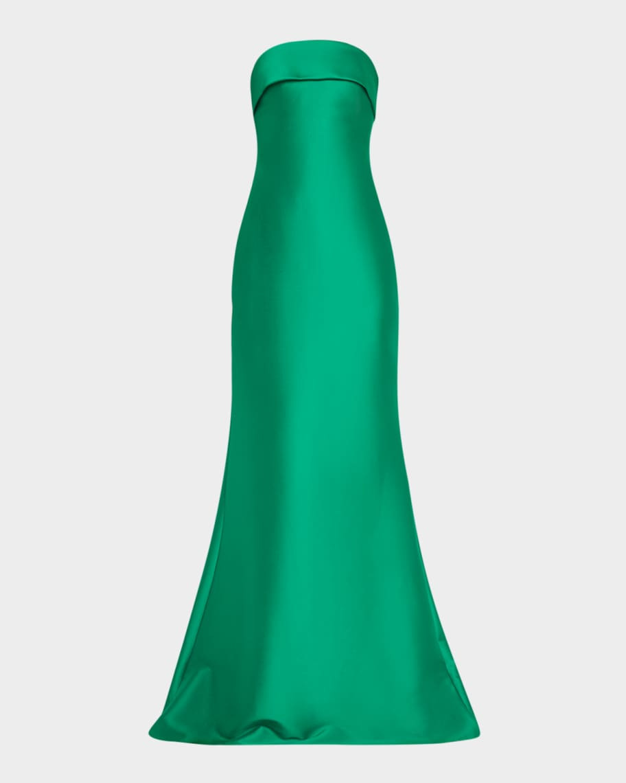 Badgley Mischka Collection Strapless Bow-Back Mermaid Gown | Neiman Marcus