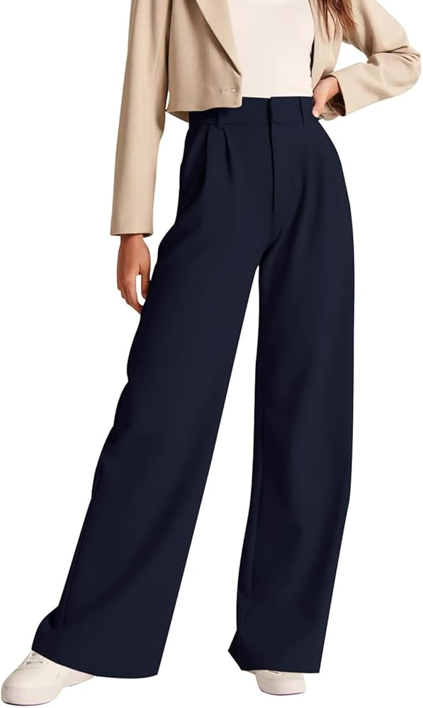 NIMIN High Waisted Work Pants for Women Business Casual Office Dress Pants Trousers with Pockets ... | Amazon (US)