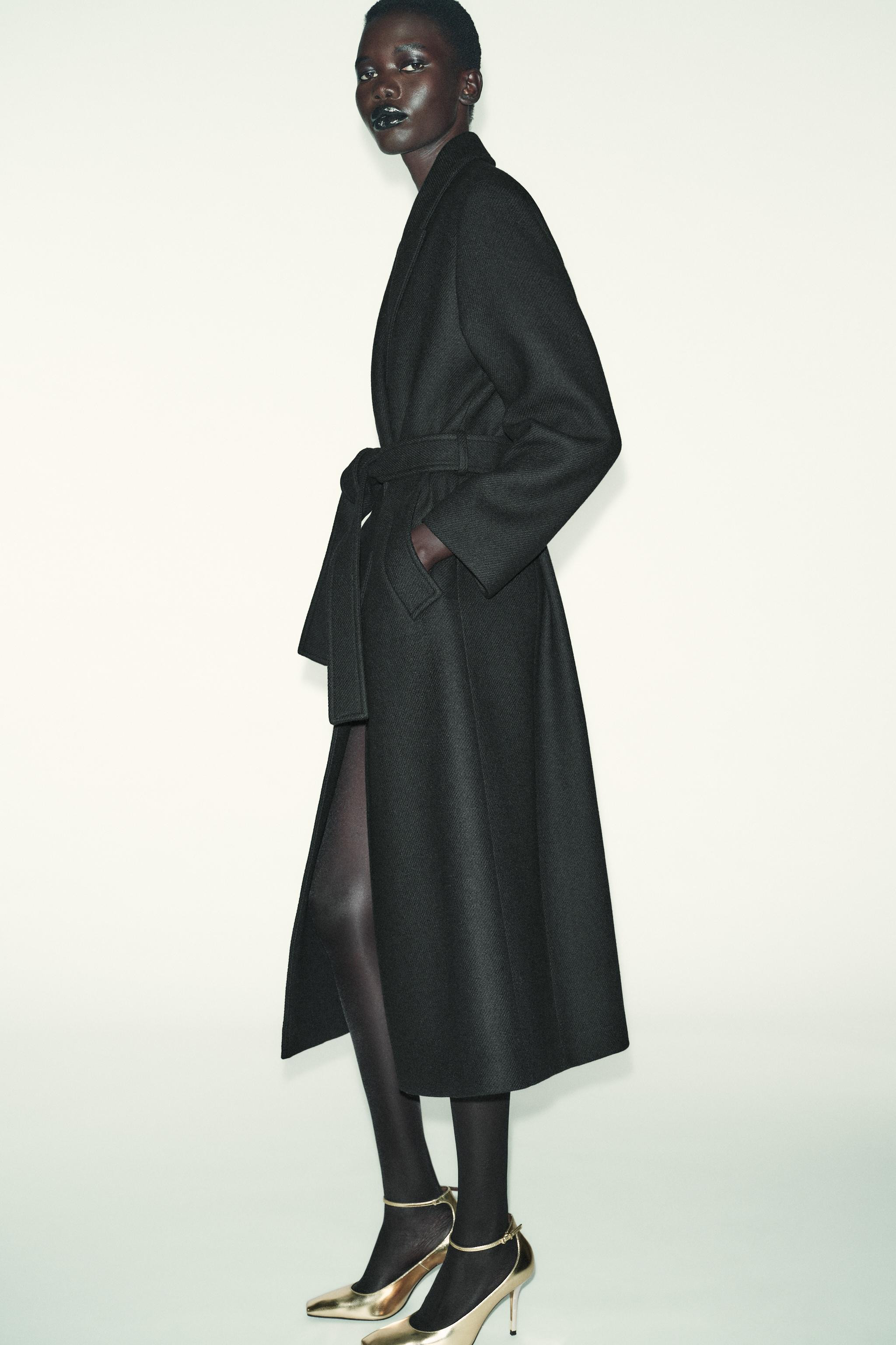 LONG BELTED WOOL COAT | Zara US