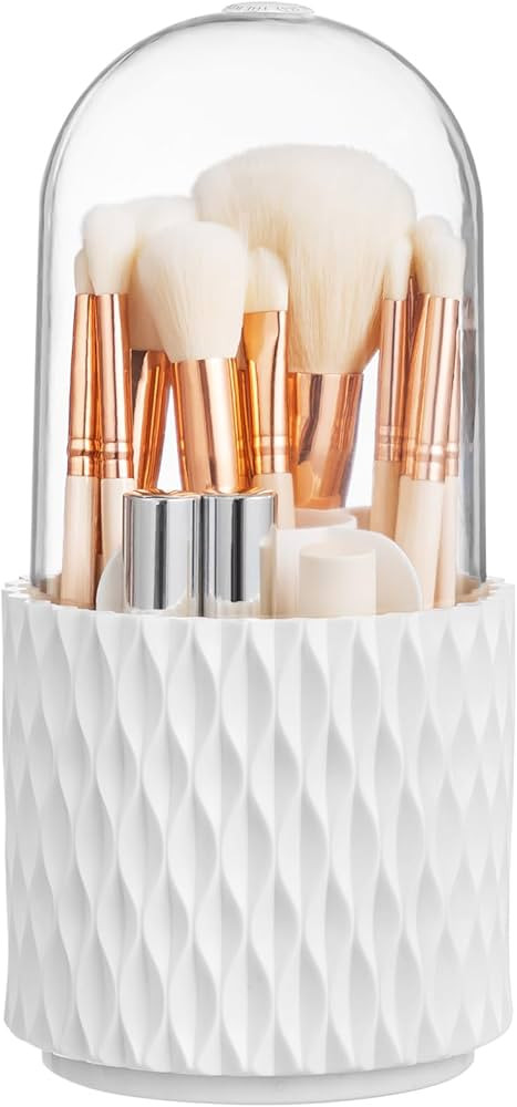 HBlife Makeup Brush Holder with Lid 360 Rotating Makeup Brush Organizer with Cover Cosmetic Organ... | Amazon (US)