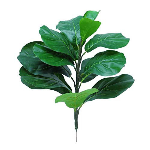 RESOYE Artificial Fiddle Leaf Fig Tree Twig Stem, 2 Pack 20.9 Inch Faux Greenery Plants Branches Fake Green Leaves Bouquet for Wedding Party Indoor Outdoor Yard Office Home Decor | Amazon (US)