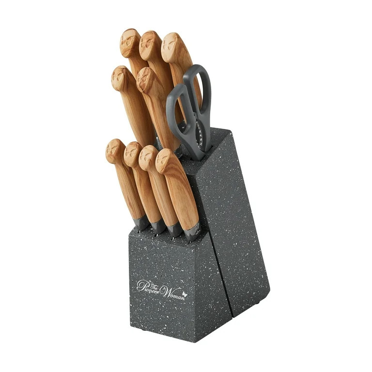 The Pioneer Woman 11-Piece Stainless Steel Knife Block Set, Charcoal Speckle | Walmart (US)