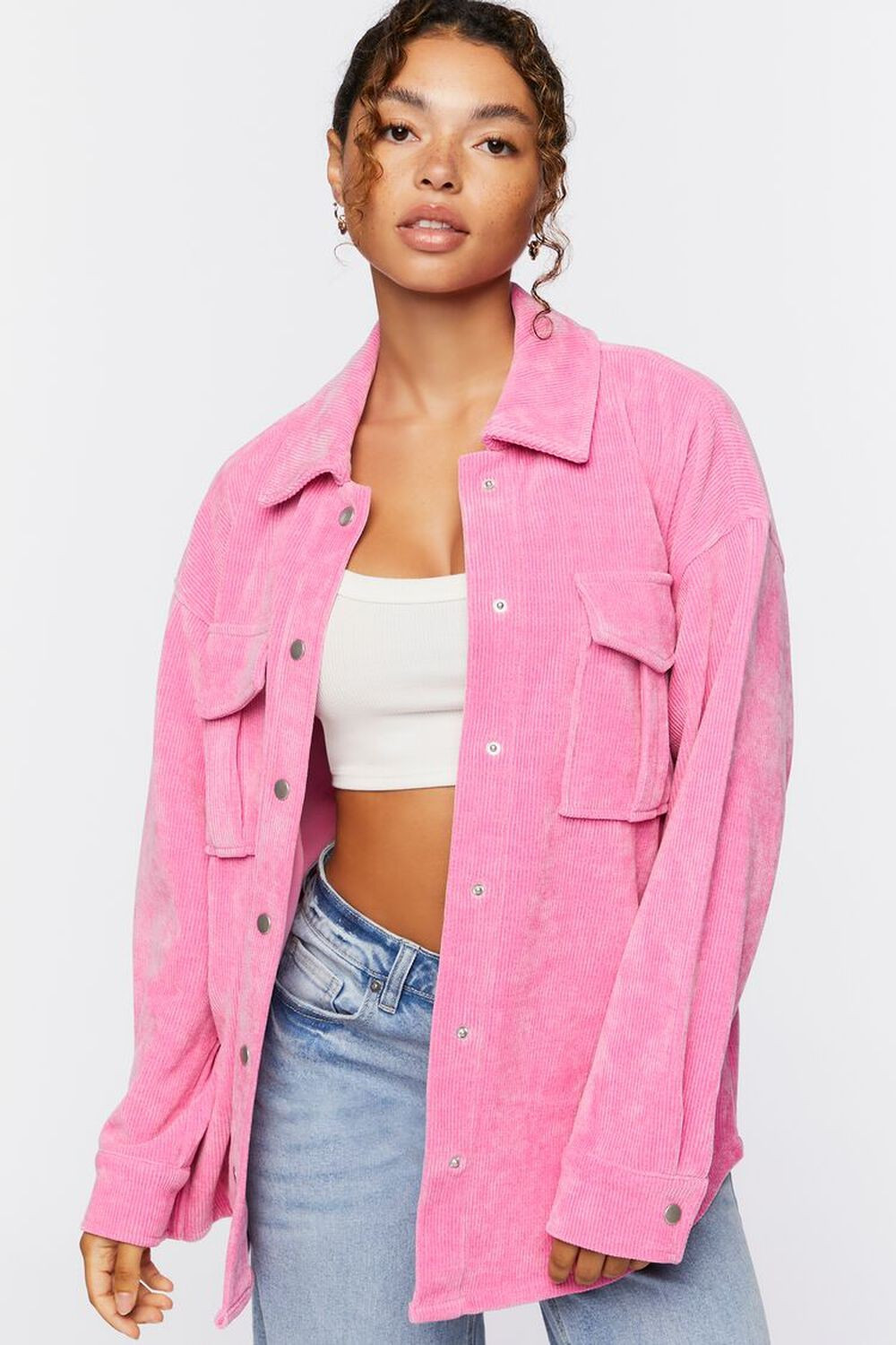 Corduroy Button-Front Shacket | Forever 21 | Forever 21 (US)