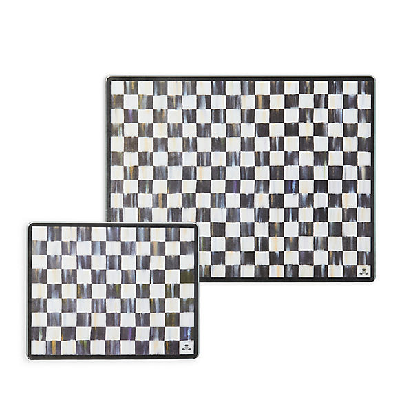 MacKenzie-Childs Courtly Check Glass Cutting Board | MacKenzie-Childs