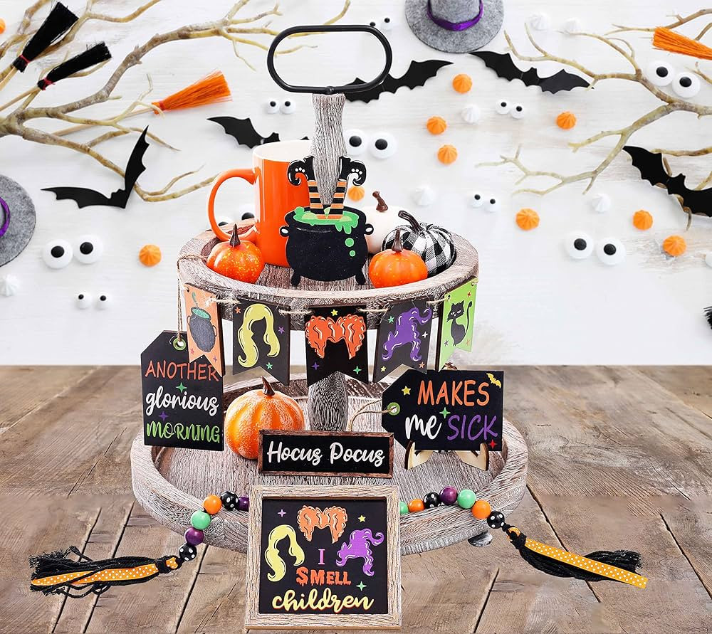 Halloween Hocus Pocus Tray Decor Halloween Decorations I Smell Children Hocus Pocus Wooden Signs ... | Amazon (US)