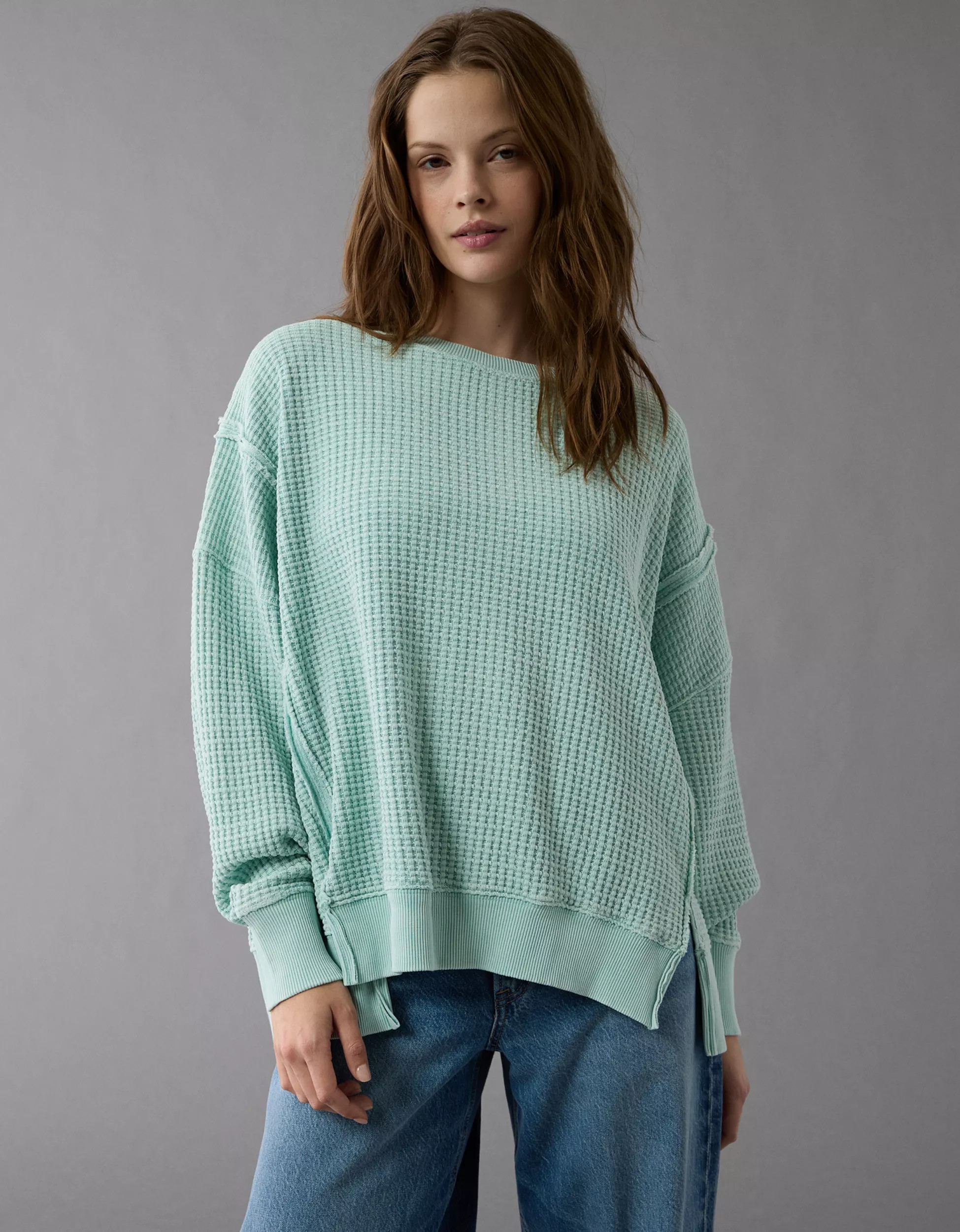 AE Big Hug Waffle Sweatshirt | American Eagle Outfitters (US & CA)
