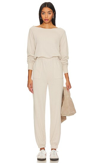 x Rachel Caddie Jumpsuit in Sandstone | Revolve Clothing (Global)