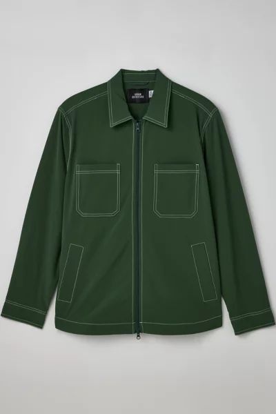 UO Contrast Stitch Nylon Shirt Jacket | Urban Outfitters (US and RoW)