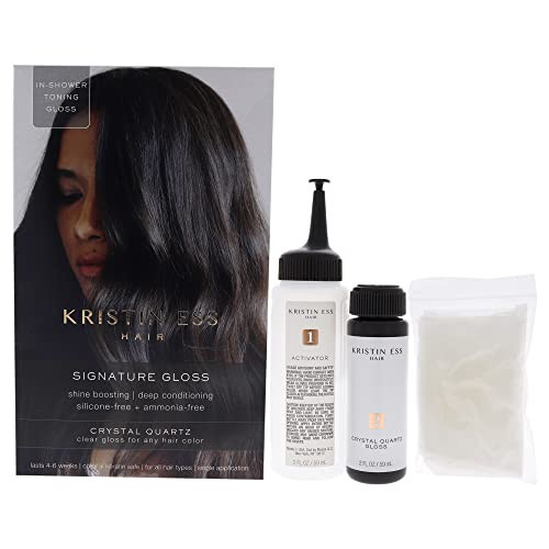 Kristin Ess Hair Crystal Quartz Clear Hair Gloss for All Hair Types + Colors - Anti Brass Treatment for Women - Shine Boosting + Deep Conditioning Treatment - Vegan - Phthalates + Paraben Free | Amazon (US)