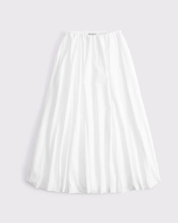 Women's Mid Rise Bubble Hem Maxi Skirt | Women's Bottoms | Abercrombie.com | Abercrombie & Fitch (US)