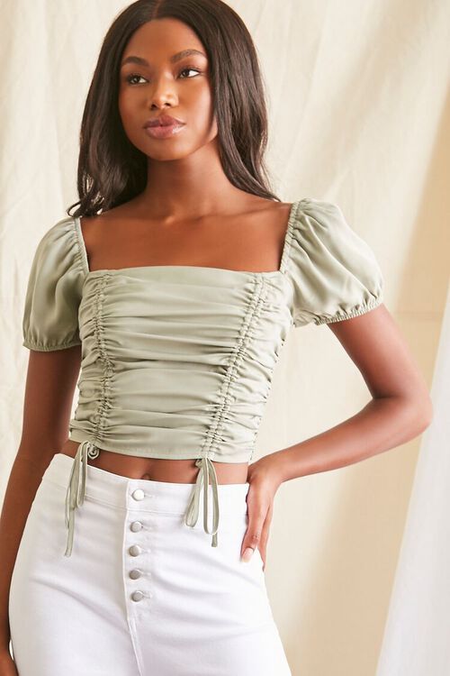 Ruched Puff-Sleeve Top | Forever 21 (US)