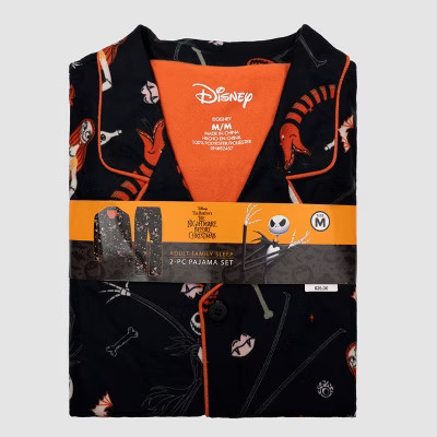 Adult The Nightmare Before Christmas 2pc Halloween Family Matching Sleep Set - Black XS | Target