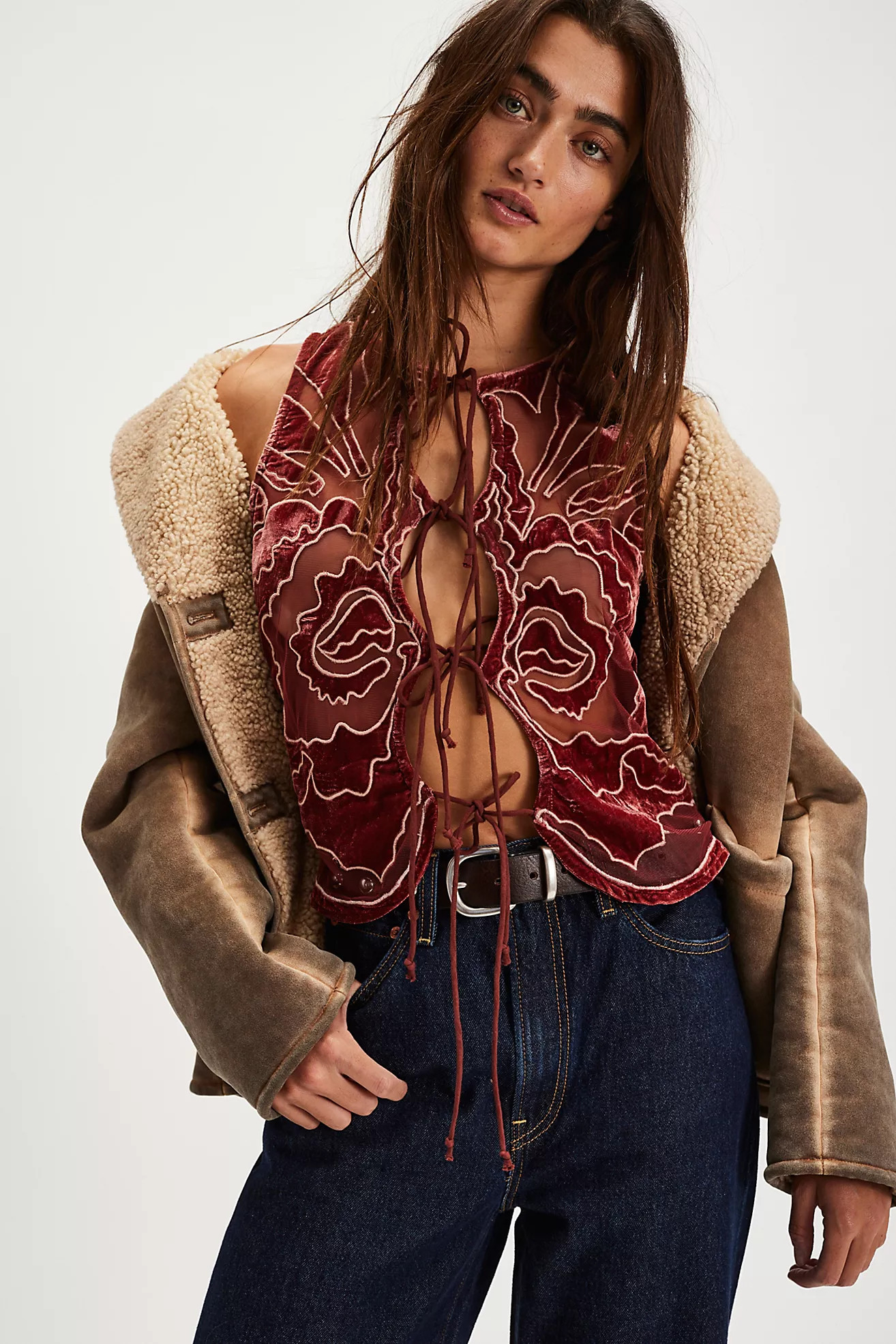 Velvet Cutwork Vest | Free People (Global - UK&FR Excluded)