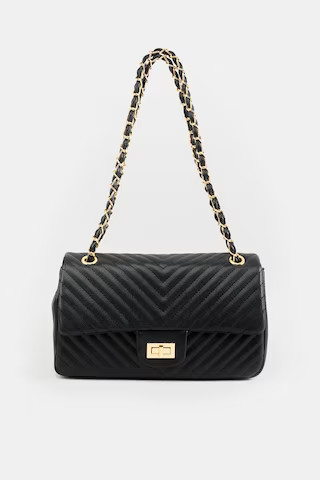 Candice Quilted Chain Link Crossbody | Francesca's