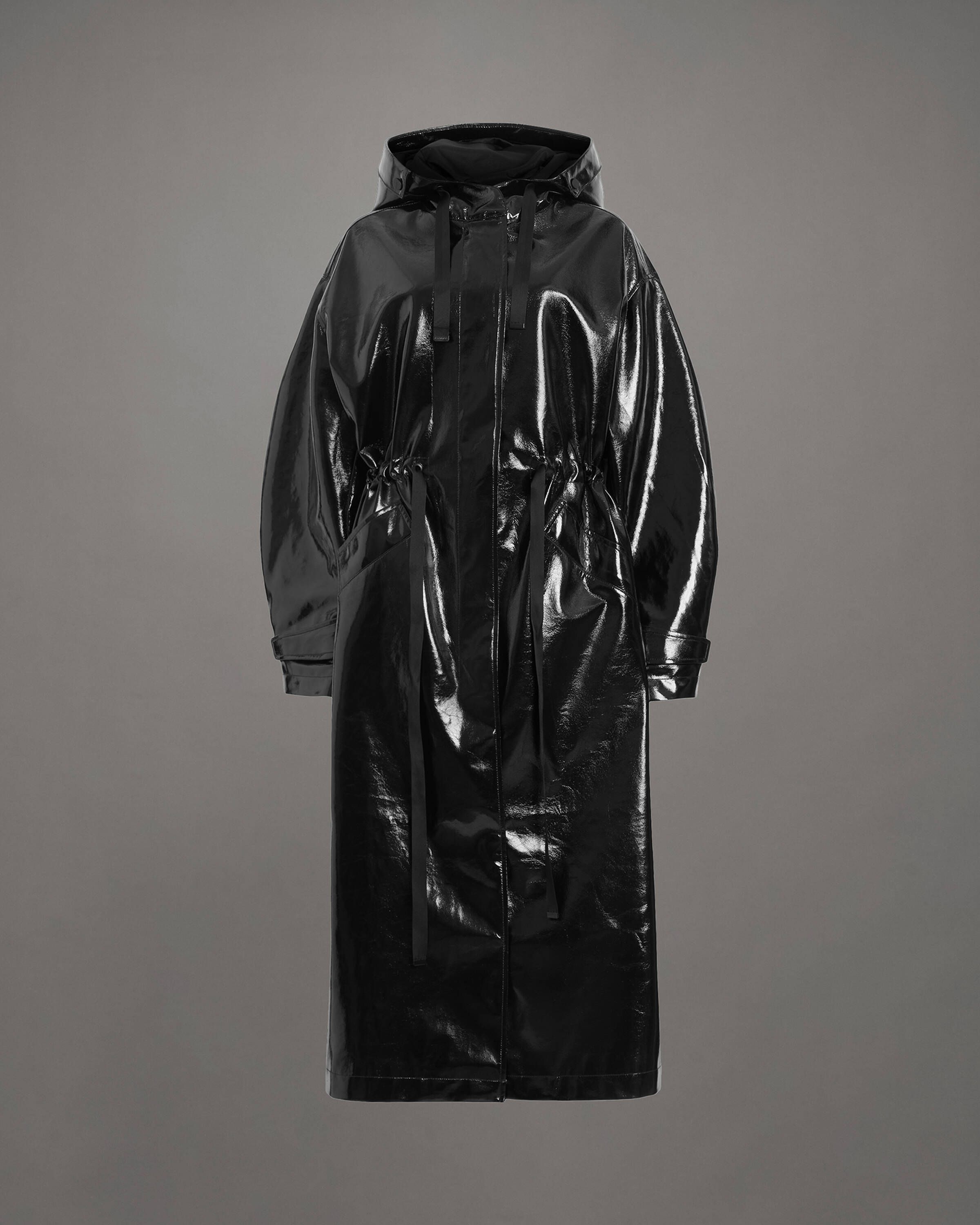 Erna Shine Relaxed Trench Coat Black | ALLSAINTS | AllSaints UK