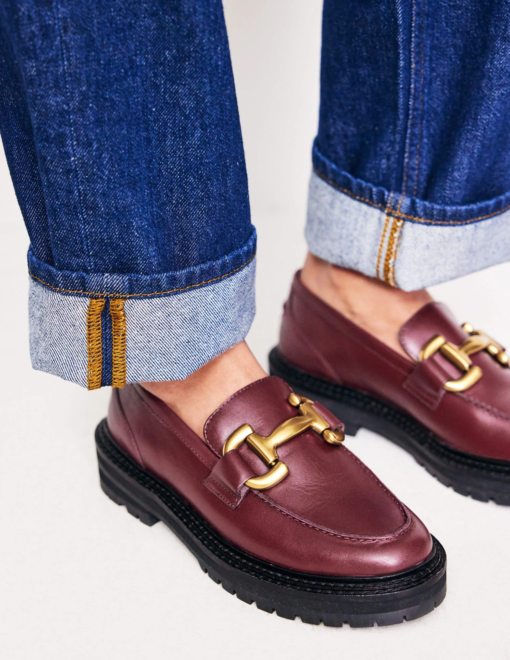 Iris Chunky Snaffle Loafers-Oxblood | Boden UK