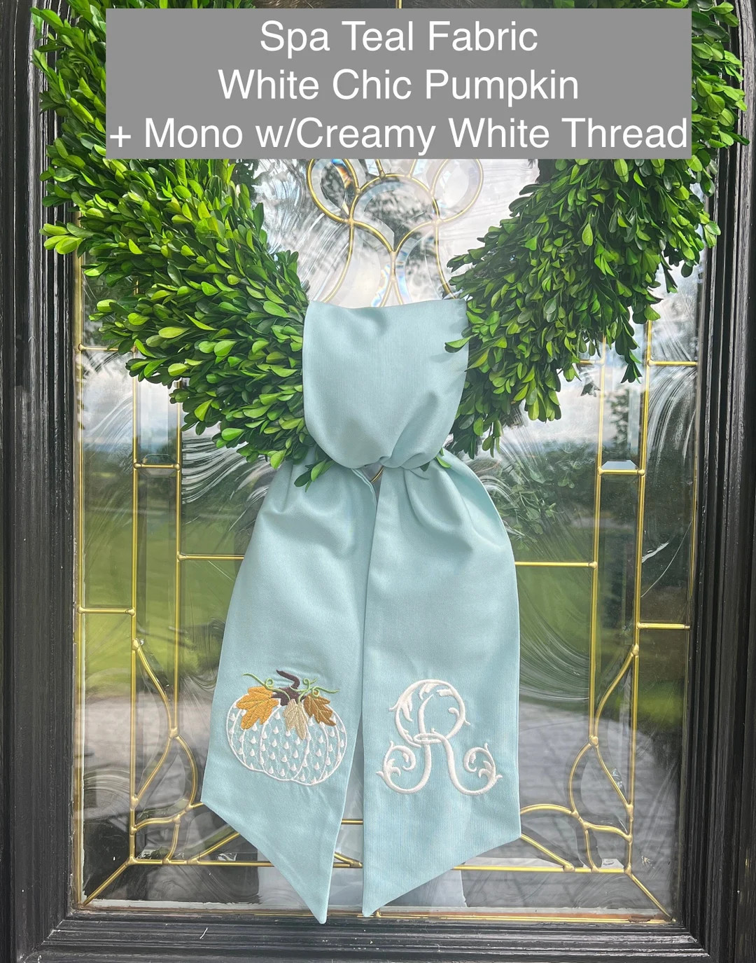Fall CHIC WHITE Pumpkin Wreath Sash White Pumpkin Monogram - Etsy | Etsy (US)