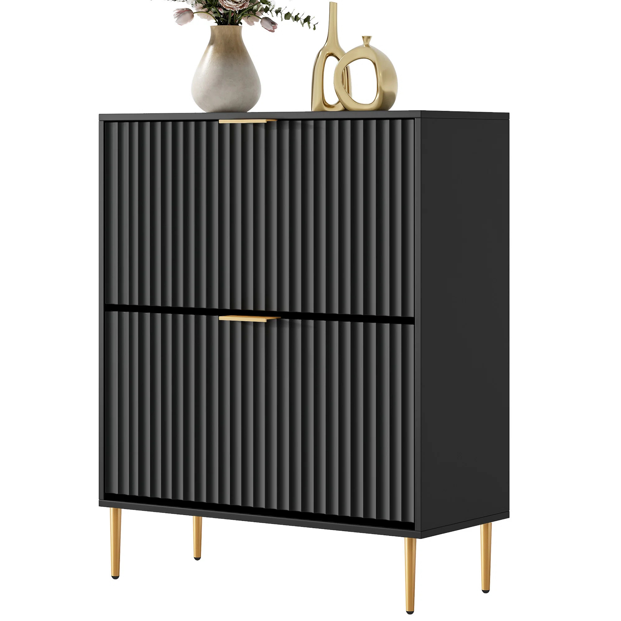 Modern Shoe Cabinet With Flap Doors & Adjustable Shelves | Wayfair North America
