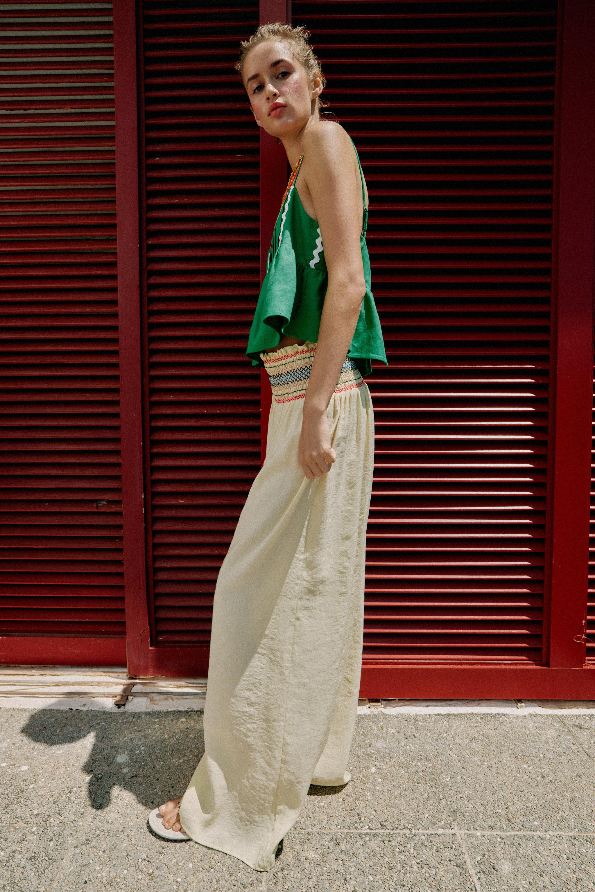 WIDE-LEG TROUSERS WITH ELASTIC WAIST | Zara UK