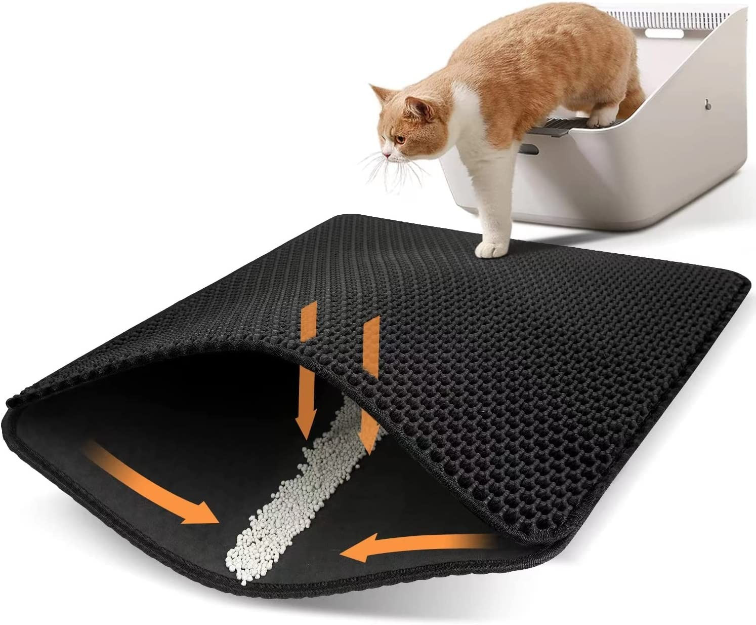 Conlun Cat Litter Mat Litter Box Mat Cat Litter Trapping Mat, Kitty Litter Mat With Honeycomb Dou... | Amazon (US)