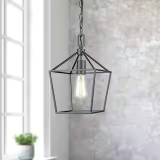 Home Decorators Collection Weyburn 1-Light Bronze Farmhouse Mini Pendant Light Fixture with Caged... | The Home Depot