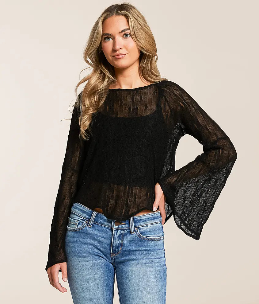 Sheer Lace Hanky Top | Buckle