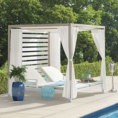 Frontgate Resort Collection™ Resort Daybed with Cushions in Matte White Aluminum | Frontgate