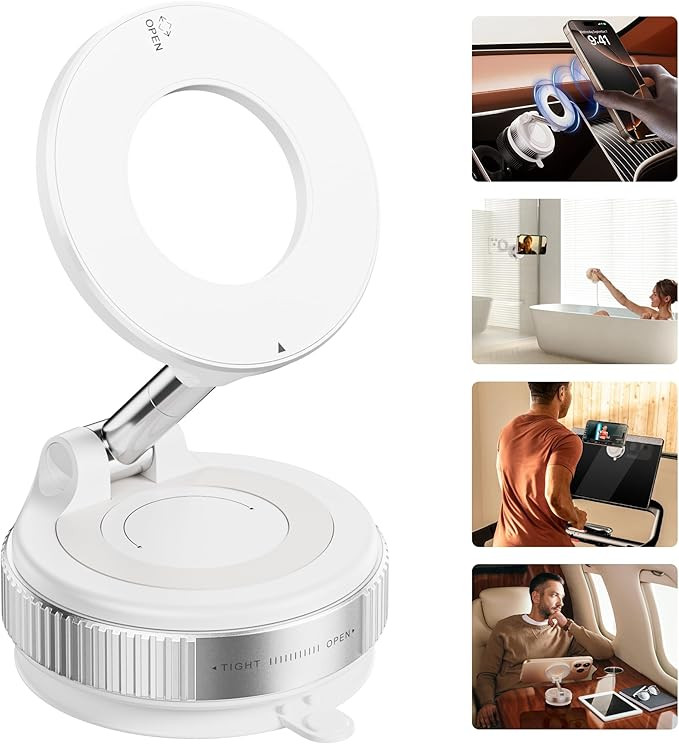 Strong Magnetic Car Phone Holder for MagSafe Ultra Vacuum Suction Cup Phone Mount 360° Cell Phon... | Amazon (US)