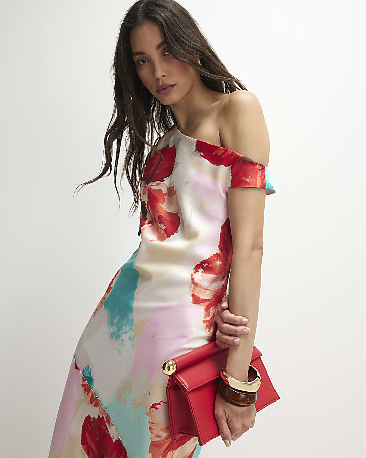 Orange One Shoulder Maxi Dress | River Island UK & IE