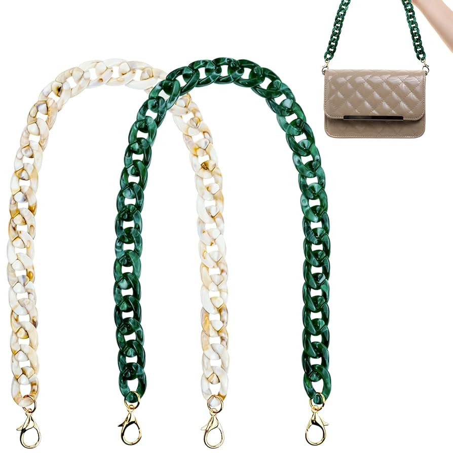 2 PCS Fashion Acrylic Purse Strap, Handbag Chain Replacement, for Evening Clutch Handles Bag DIY | Amazon (US)