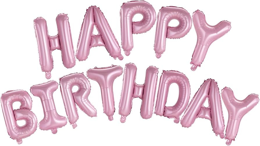 Happy Birthday Balloons Banner Pink 16 Inch Mylar Foil Letters | Inflatable Party Decor and Event... | Amazon (US)