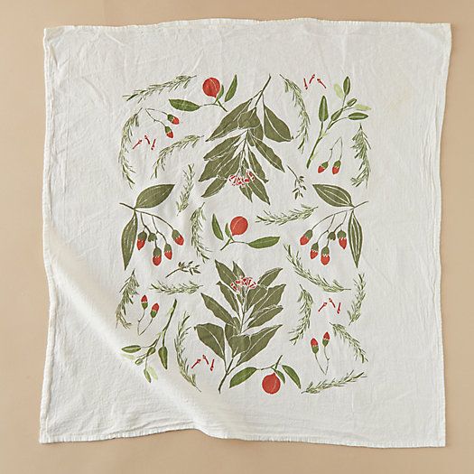 Festive Flowers Tea Towel | Terrain