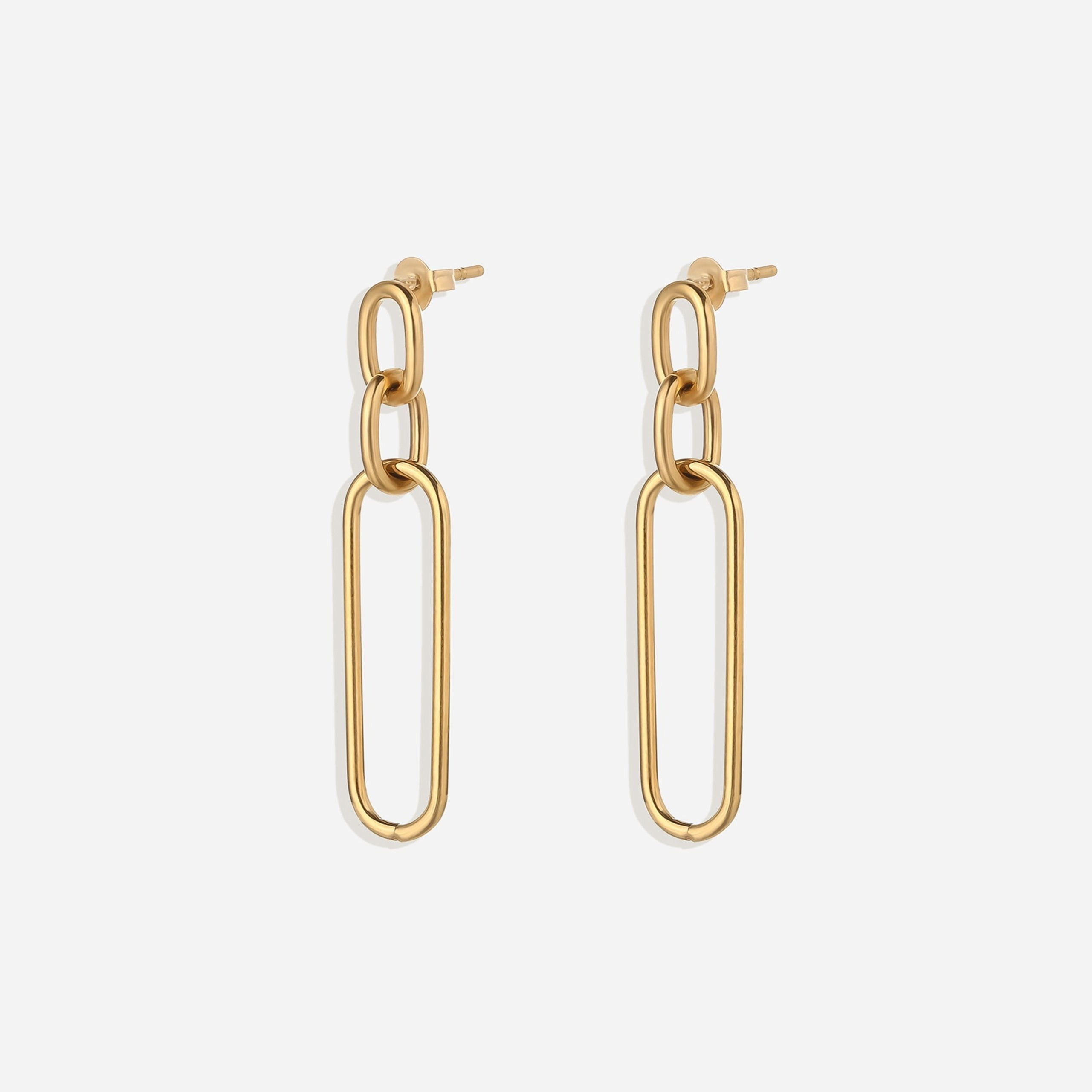 Bette Paperclip Link Gold Earrings | Victoria Emerson