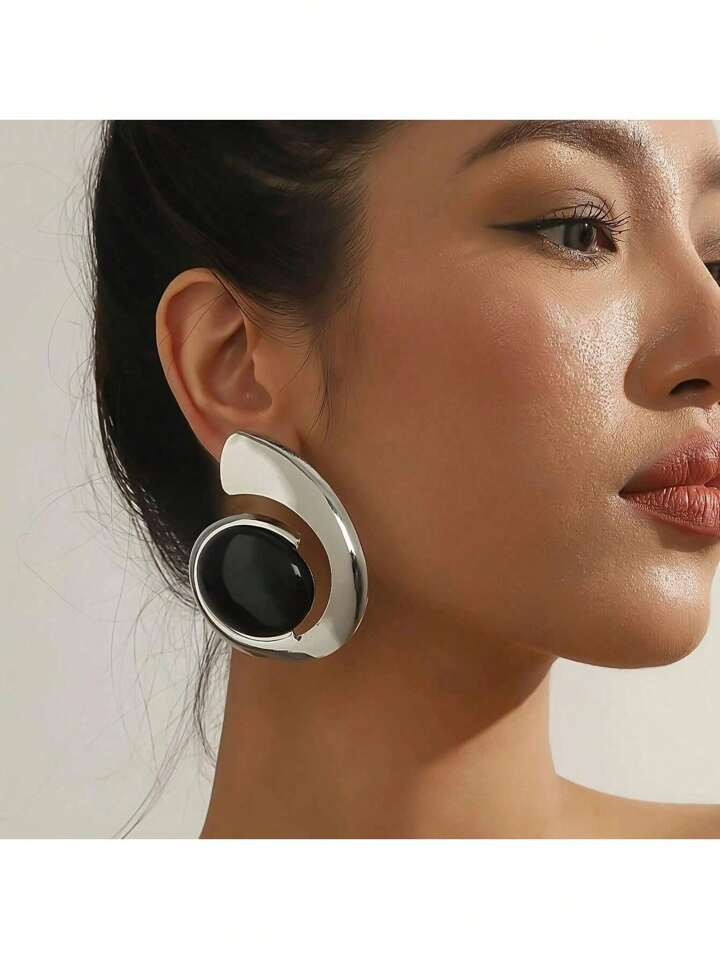 Exaggerated Earrings With Unique And Personalized Design, Turquoise Decor | SHEIN