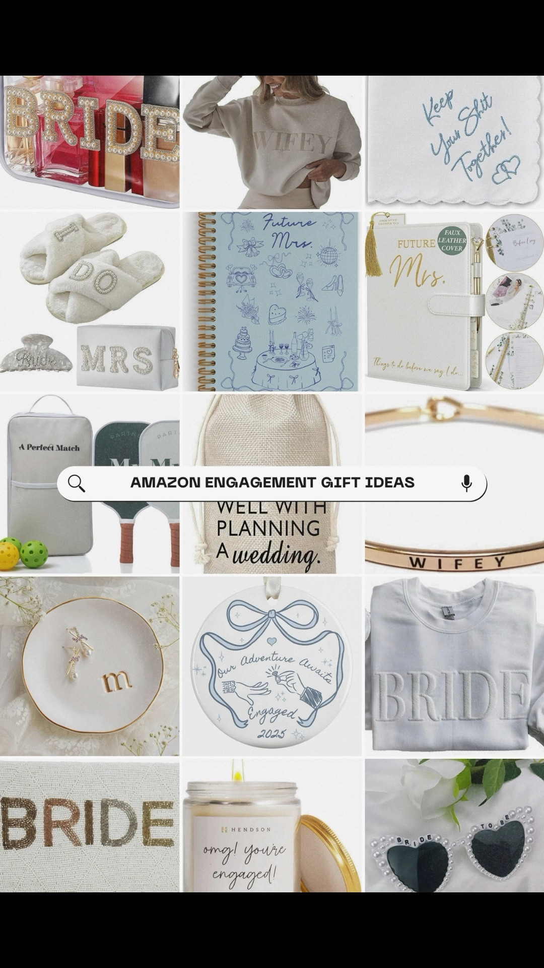 Gift ideas for your newly engaged friends and family!! All affordable and from Amazon. 💍💍💍

#LTKWedding #LTKGiftGuide